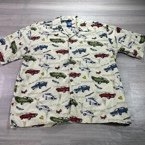 David Carey Shirt Mens 3XL Multicolor Pontiac Cars Short Sleeve Button Up